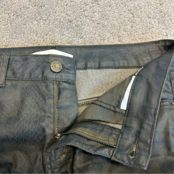 Zara Z1975 Snakeskin Printed Denim Jeans Pants Waxed Finish Sz 6 38 - Picture 7 of 15